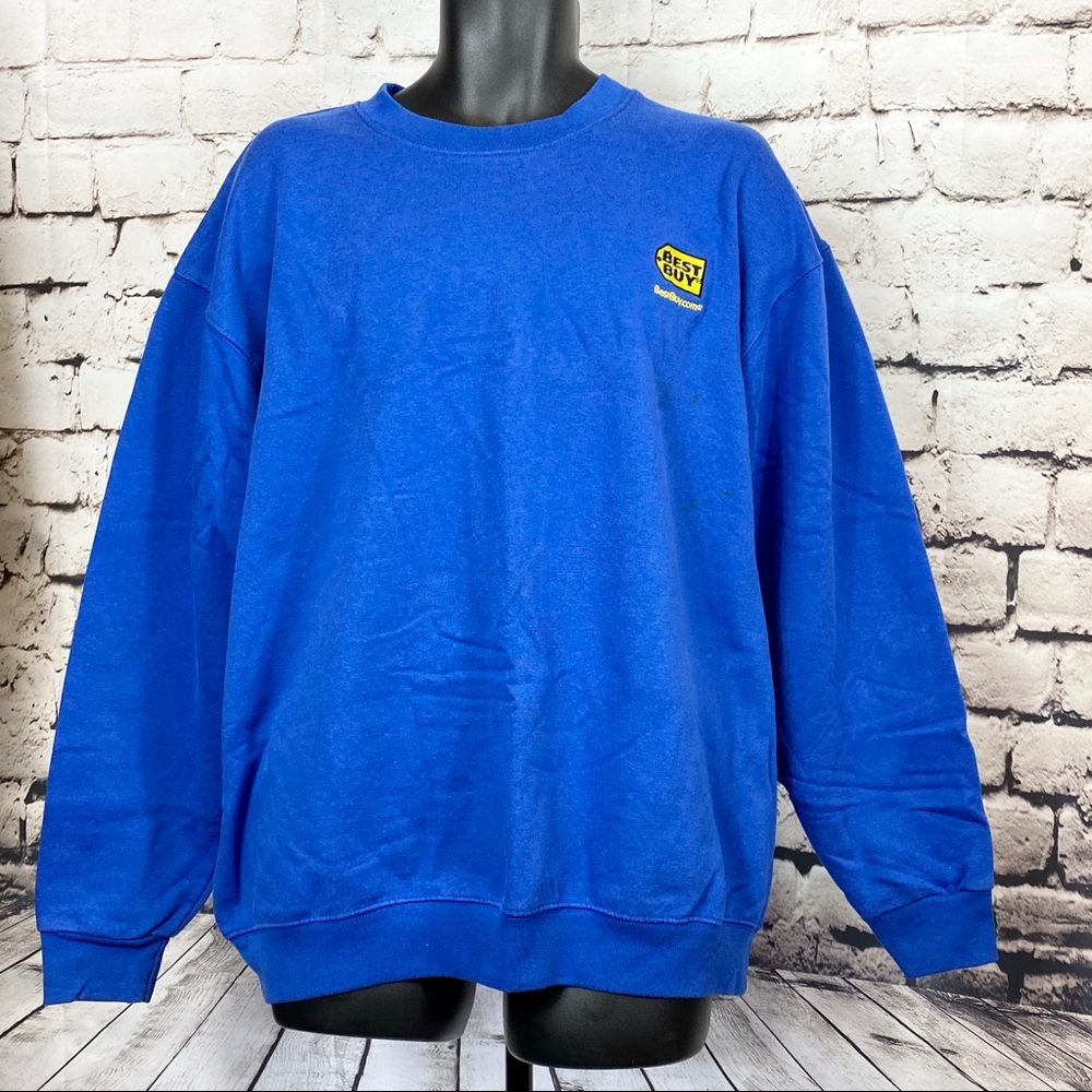 Best Buy Blue Logo Oversized Pullover Sweatshirt